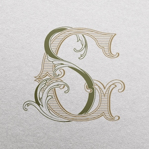 2-Letter Monogram (SG) | Digital Download Only - Wedding Monogram SVG, Personal Logo, Wedding Logo with Bellflowers & Foundations style v2
