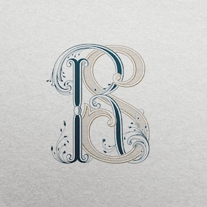 2 Letter Monogram with Letters (RS) | Digital Download - Wedding Monogram SVG, Personal Logo, Wedding Logo for Digital and Advanced Printing
