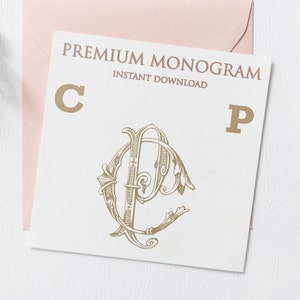 CP PC Wedding Duogram, Wedding Monogram | Wedding Logo | Invitation Logo | Stationery Letterhead | Home Decor | Family Initials | Crest