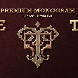 2 Letter Monogram with Letters ET | Digital Download - Wedding Monogram SVG, Personal Logo, Wedding Logo for Wedding Invitations