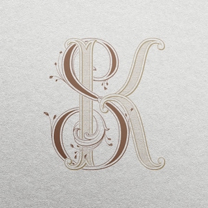 2-Letter Monogram (SK) | Digital Download Only - Wedding Monogram SVG, Personal Logo, Wedding Logo for Wedding Invitations