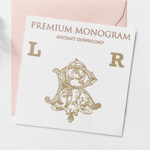 LR RL V.2 Wedding Duogram, Wedding Monogram | Wedding Logo | Invitation Logo | Stationery Letterhead | Home Decor | Family Initials | Crest