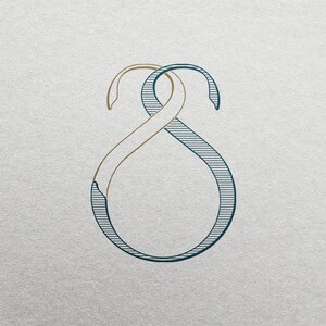 Wedding Monogram or Personal Logo with Initials SS | Color editable vector design for wedding invitations, personalized gifts, and decor