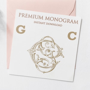 GC, CG Wedding Duogram, Wedding Monogram | Wedding Logo | Invitation Logo | Stationery Letterhead | Home Decor | Family Initials | Crest
