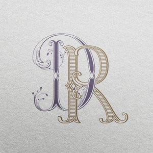 Wedding Monogram SVG | The letters D & R are combined as a color editable logo design for wedding invitations, personalized gifts, and decor