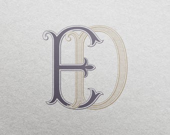 ED Wedding Monogram: Elegant Initial Logo (Digital Download)