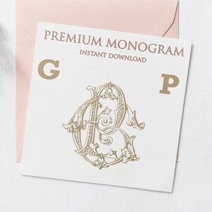 GP PG Wedding Duogram, Wedding Monogram | Wedding Logo | Invitation Logo | Stationery Letterhead | Home Decor | Family Initials | Crest