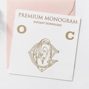 OC CO Wedding Duogram, Wedding Monogram | Wedding Logo | Invitation Logo | Stationery Letterhead | Home Decor | Family Initials | Crest