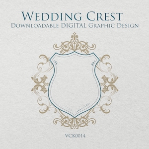Crista de casamento estilo vitoriano | Um design gráfico vetorial escalável (SVG) pronto para download para enquadrar seu monograma ou iniciais - VCK00014