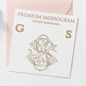 GS SG Wedding Duogram, Wedding Monogram | Wedding Logo | Invitation Logo | Stationery Letterhead | Home Decor | Family Initials | Crest