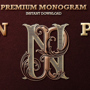 2 Letter Monogram with Letters NP | Digital Download - Wedding Monogram SVG, Personal Logo, Wedding Logo for Wedding Invitations