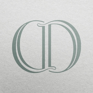 Double D Wedding Logo - Monogram with Initials DD | Color editable vector design for wedding invitations, personalized gifts, and decor