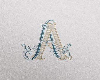 AA Wedding Monogram| Color editable and ready for Canva too - scalable vector design for wedding decor, invitations, and personalized gifts