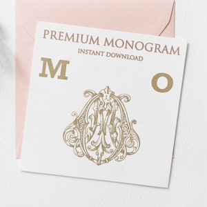 MO OM V.2 Wedding Duogram, Wedding Monogram | Wedding Logo | Invitation Logo | Stationery Letterhead | Home Decor | Family Initials | Crest