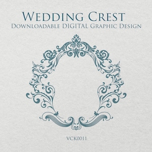 Victorian Style Wedding Crest | A ready-to-download scalable vector graphic (SVG) design to frame your monogram or initials - VCK0011
