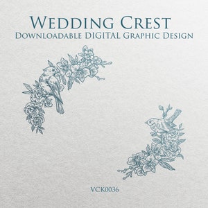 Victorian Style Wedding Crest | A ready-to-download scalable vector graphic (SVG) design to frame your monogram or initials - VCK0036