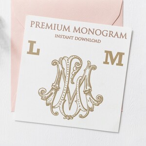 LM ML Wedding Duogram, Wedding Monogram | Wedding Logo | Invitation Logo | Stationery Letterhead | Home Decor | Family Initials | Crest