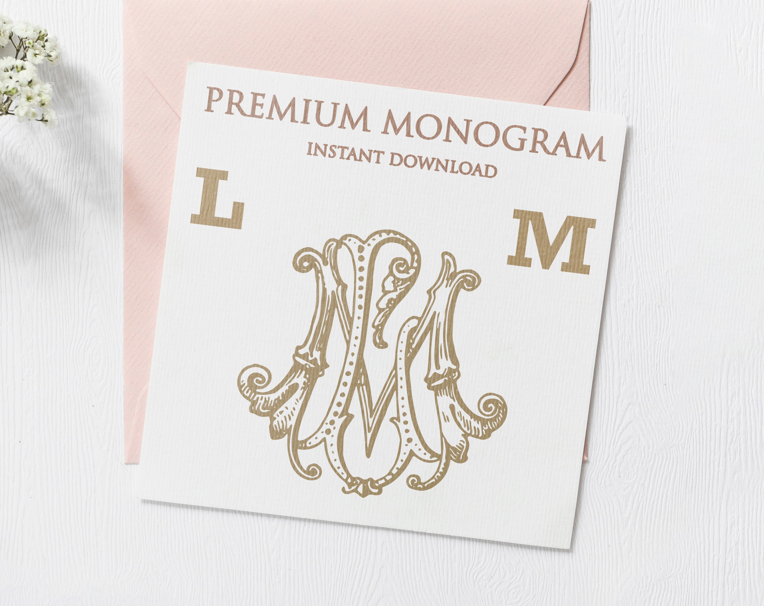 LM ML Wedding Duogram Wedding Monogram Wedding Logo -  Denmark