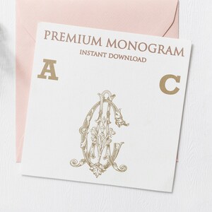 AC CA (V2) Wedding Duogram, Wedding Monogram | Wedding Logo | Invitation Logo | Stationery Letterhead | Home Decor | Family Initials | Crest