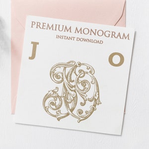 JO OJ V.2 Wedding Duogram, Wedding Monogram | Wedding Logo | Invitation Logo | Stationery Letterhead | Home Decor | Family Initials | Crest