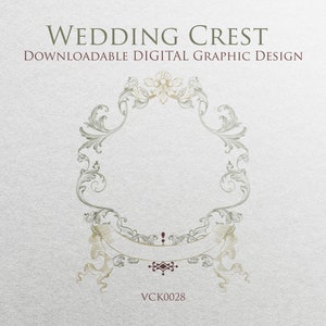 Victorian Style Wedding Crest | A ready-to-download scalable vector graphic (SVG) design to frame your monogram or initials - VCK0028