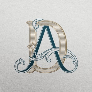 2 Letter Monogram with Letters AD | Digital Download - Wedding Monogram SVG, Personal Logo, Wedding Logo for Wedding Invitations