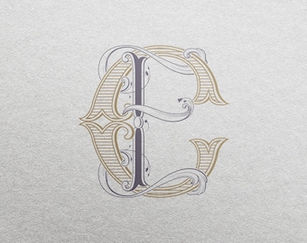 EC Wedding Monogram: Elegant Initial Logo (Digital Download)