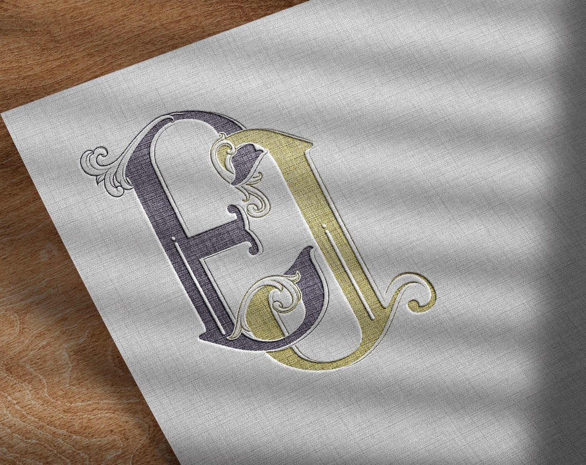 Wedding Monogram Logo: Initials EJ, Color Editable (digital Download ...
