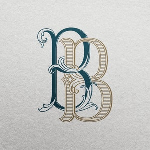 Wedding Monogram SVG | Letters B & B are combined as a color editable logo for wedding invitations, personalized gifts, decor, initials