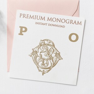 PO OP V.3 Wedding Duogram, Wedding Monogram | Wedding Logo | Invitation Logo | Stationery Letterhead | Home Decor | Family Initials | Crest