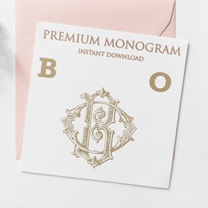 BO OB (V2) Wedding Duogram, Wedding Monogram | Wedding Logo | Invitation Logo | Stationery Letterhead | Home Decor | Family Initials | Crest