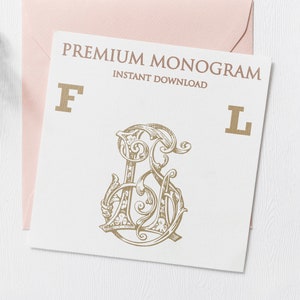 FL, LF Wedding Duogram, Wedding Monogram | Wedding Logo | Invitation Logo | Stationery Letterhead | Home Decor | Family Initials | Crest