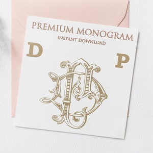 DP PD (V2) Wedding Duogram, Wedding Monogram | Wedding Logo | Invitation Logo | Stationery Letterhead | Home Decor | Family Initials | Crest