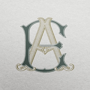 Wedding Monogram or Personal Logo with Initials EA | Color editable vector design for wedding invitations, personalized gifts, and decor