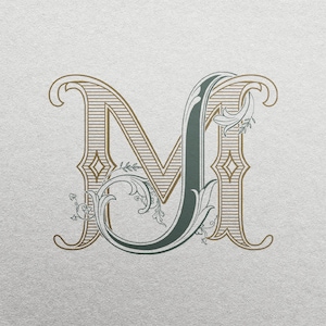 Wedding Monogram or Personal Logo with 2 Letters JM | Color editable vector design for wedding invitations, personalized gifts, and decor