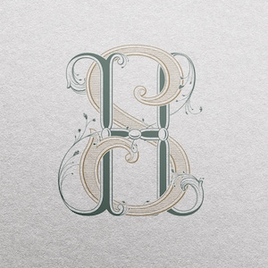 2-Letter Monogram (HS) | Digital Download Only - Wedding Monogram SVG, Personal Logo, Wedding Logo for Wedding Invitations