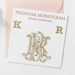 KR RK Wedding Duogram, Wedding Monogram | Wedding Logo | Invitation Logo | Stationery Letterhead | Home Decor | Family Initials | Crest