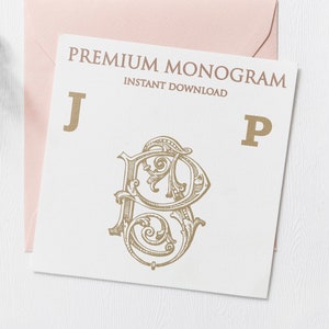JP PJ Wedding Duogram, Wedding Monogram | Wedding Logo | Invitation Logo | Stationery Letterhead | Home Decor | Family Initials | Crest