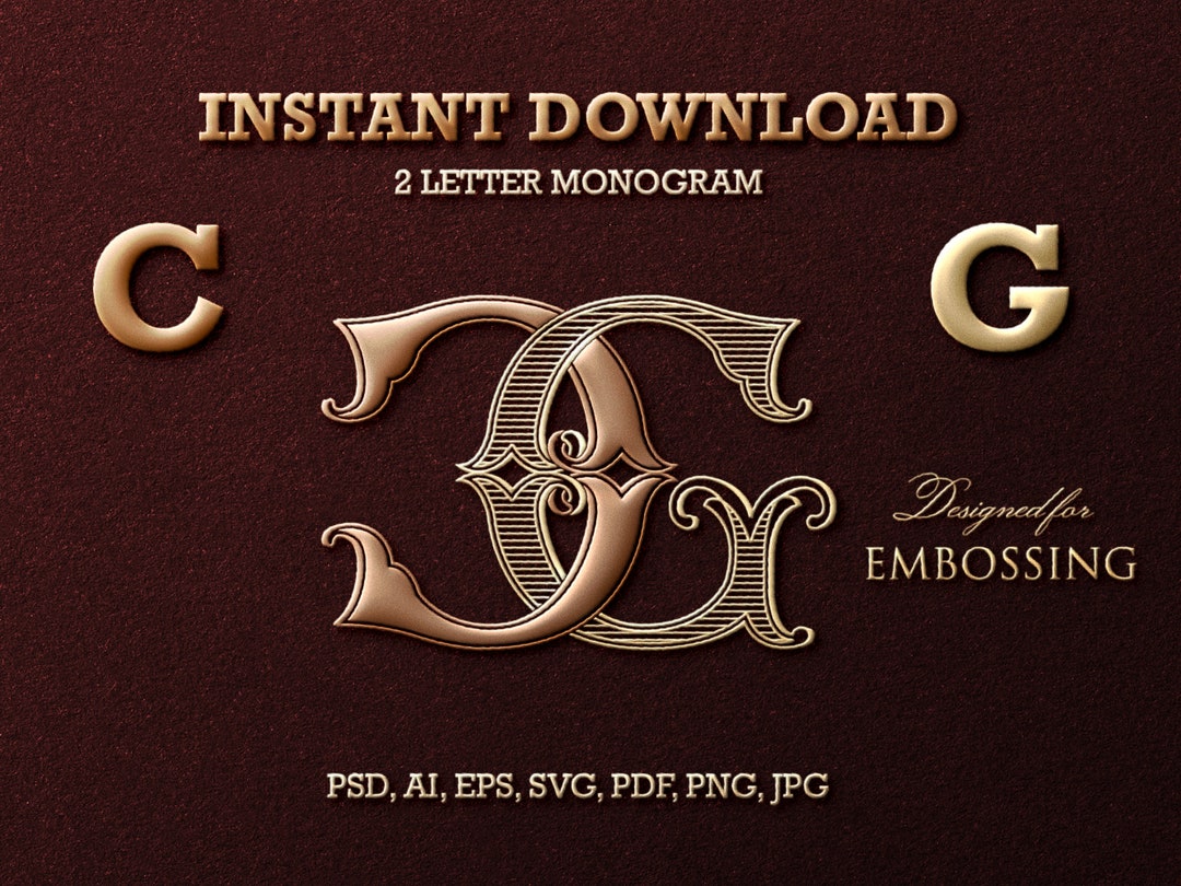 Two Letter Monogram 2-letter Monogram Digital Download - Etsy