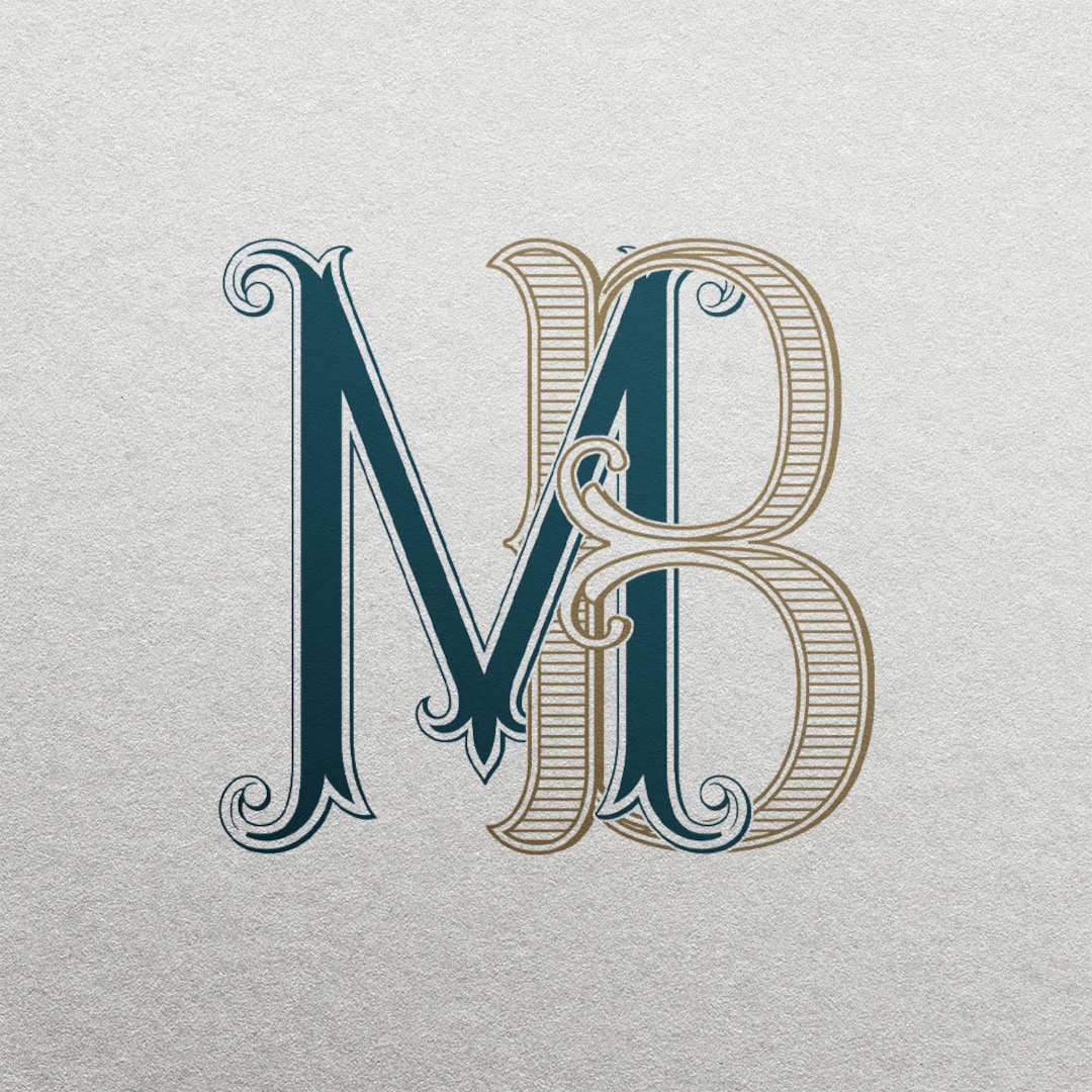 2-letter Monogram (MB) | Digital Download Only - Wedding Monogram SVG ...