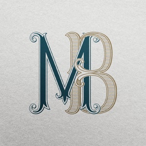2-Letter Monogram (MB) | Digital Download Only - Wedding Monogram SVG, Personal Logo, Wedding Logo for Wedding Invitations