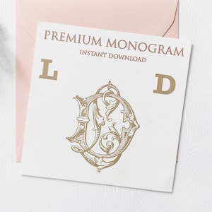 LD DL Wedding Duogram, Wedding Monogram | Wedding Logo | Invitation Logo | Stationery Letterhead | Home Decor | Family Initials | Crest