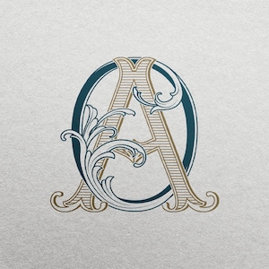 2-Letter Monogram (OA) | Digital Download Only - Wedding Monogram SVG, Personal Logo, Wedding Logo for Wedding Invitations