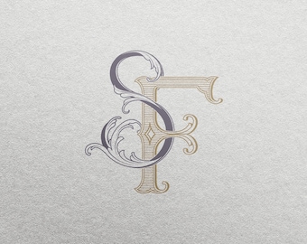 Wedding Monogram Logo (SF) - Elegant Invitation Design (Digital Download)