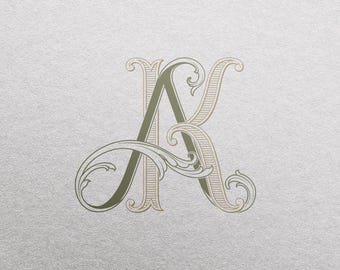 AK Wedding Monogram: Elegant Letter Logo (Digital Download)
