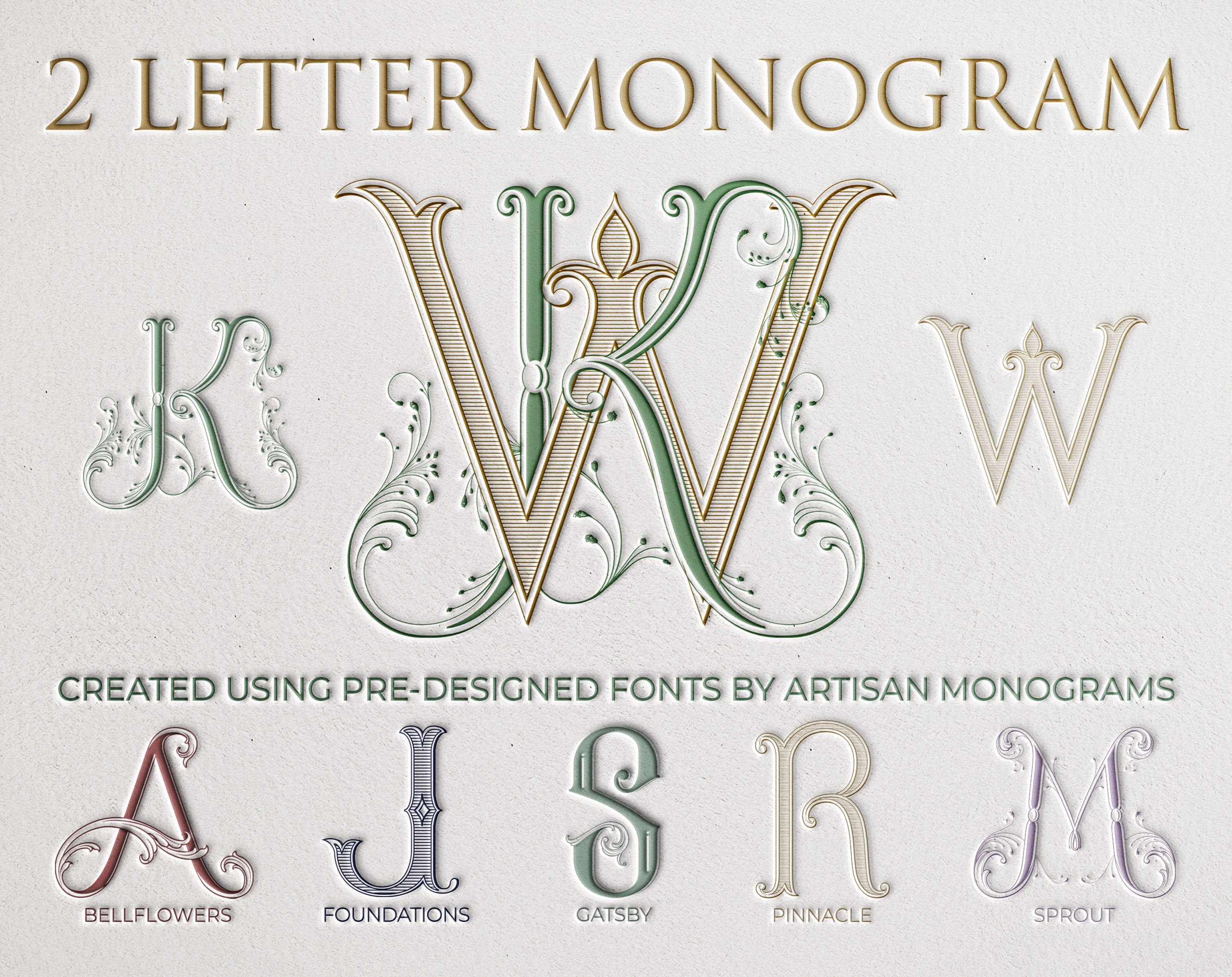 Made to Order 2 Letter Monogram Created Using PreDesigned Etsy