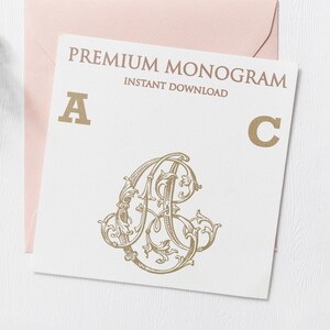 AC CA  Wedding Duogram, Wedding Monogram | Wedding Logo | Invitation Logo | Stationery Letterhead | Home Decor | Family Initials | Crest