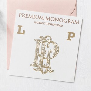 LP PL Wedding Duogram, Wedding Monogram | Wedding Logo | Invitation Logo | Stationery Letterhead | Home Decor | Family Initials | Crest