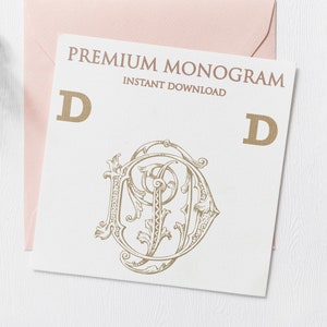 DD DD (V2) Wedding Duogram, Wedding Monogram | Wedding Logo | Invitation Logo | Stationery Letterhead | Home Decor | Family Initials | Crest