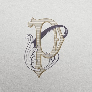 Wedding Monogram or Personal Logo with Initials CP | Color editable vector design for wedding invitations, personalized gifts, and decor